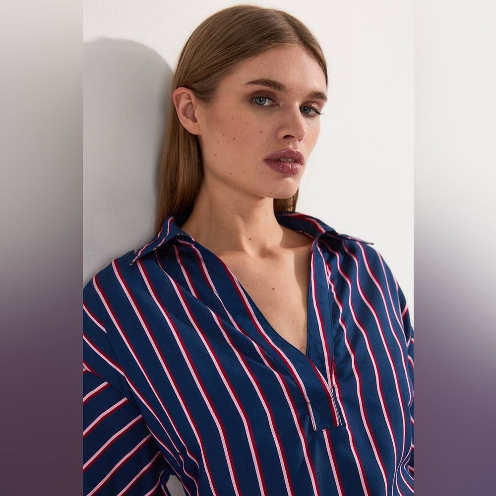 Karen Millen Stripe Tailored Blouse. 2.